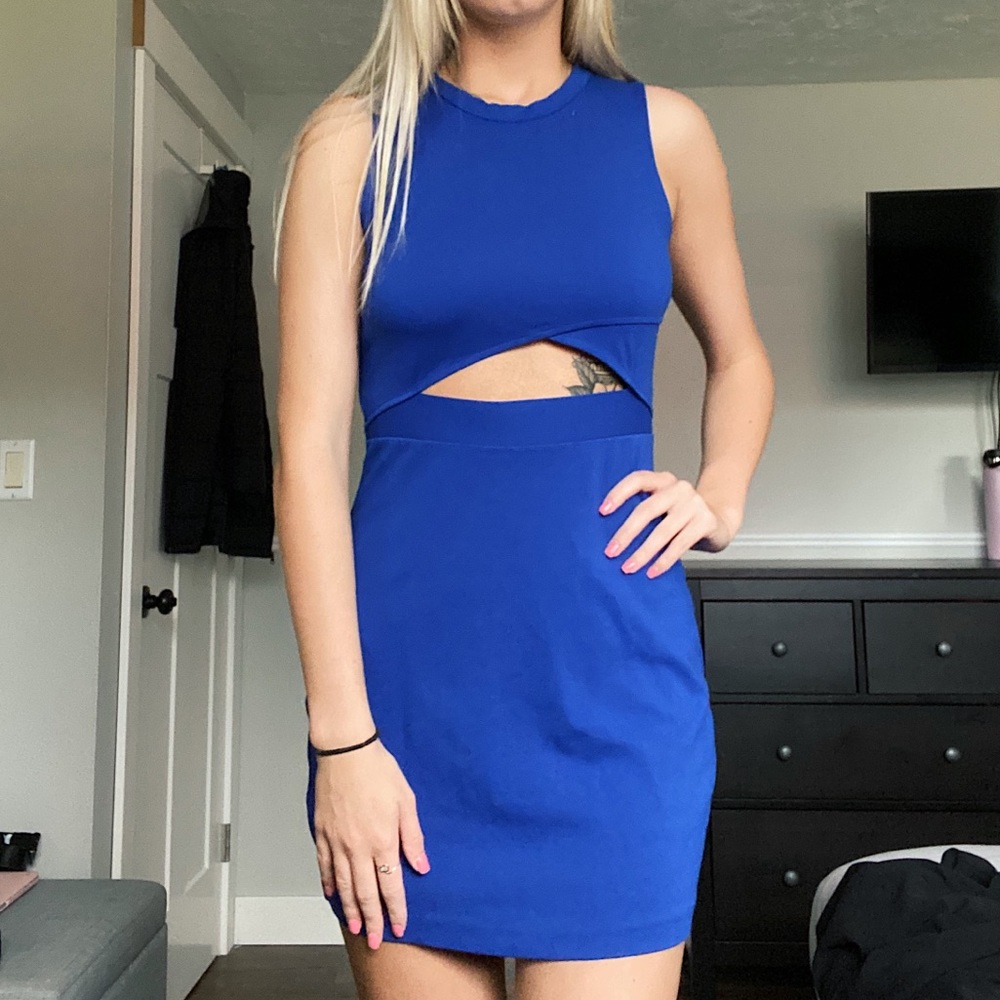 Blue formal bodycon dress